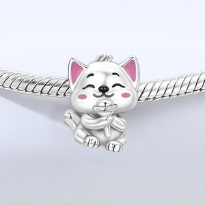 Original <b>Cute</b> White Brass Beaded <b>Bracelet</b> — Lollipop Cat DIY Jewelry, Personalized Accessories for Women - Product Image 2