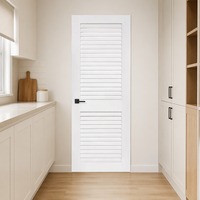 Porte à persiennes intérieure en polymère WPC imperméable, finition panneau coulissant pour appartement, cuisine, salle de bain