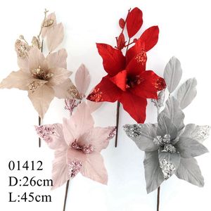 <span class=keywords><strong>Picks</strong></span> floraux de Noël 01412 # Décoration de Noël de 31 cm de diamètre, fleurs artificielles scintillantes, décoration de Noël, branche de fleurs de Noël - Product Image 5