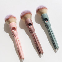 Nouvel ensemble de pinceaux de maquillage magnétiques 4-en-1 détachables, professionnels, avec logo personnalisé, pour fond de teint, estompage et poudre
