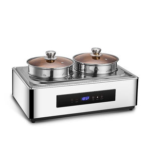 8L 전기 난방 수프 스토브 스테인레스 스틸 및 구리 뷔페 음식을 제공하는 셀프 서비스 수프 워머 접시 - Product Image 2