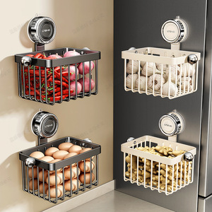 Suction Cup Kitchen Hanging <b>Basket</b> Wall Mounted Storage For Onions Garlic Ginger <b>Eggs</b> Organizers No Drill Required - Product Image 1