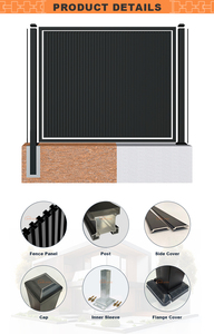 Clôture de jardin arrière-cour personnalisée en métal noir panneaux de clôture à lamelles horizontales en aluminium clôture de confidentialité en aluminium pour l'extérieur - Product Image 2
