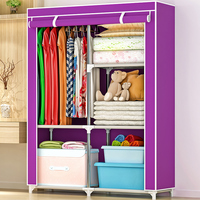 Hot Selling Slaapkamer Meubels Moderne Draagbare Eenvoudige Garderobe Inklapbare Almirah Stof Garderobe Kast