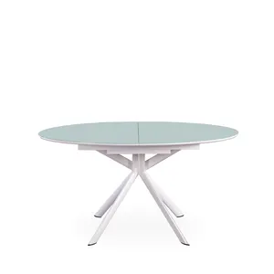 Ensemble de table à manger en verre extensible, meubles de salon, 8 pièces