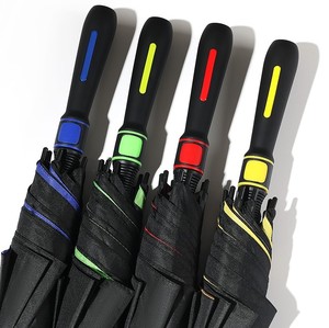 Nouveau grand parapluie de golf à côtes 8K à double usage panneau de revêtement noir entièrement automatique cadeaux d'affaires en tissu Double couche semi-automatique - Product Image 6