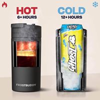 Refroidisseur de canettes universel Frost Buddy - Convient aux canettes fines, 12 &amp;   16oz (Noir Mat) |   20 fois plus froid, restaure la fraîcheur jusqu'à 24 heures |   Élégant