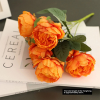 Nouveau bouquet de fleurs artificielles en soie, pivoines au toucher réel, fleurs artificielles pour la décoration de la maison, décoration de table de mariage réaliste