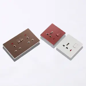 Manufacturer Kenya African universal 1 2 gang 1 way small button electrical 13A plug wall mounted sockets and switches