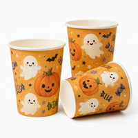 Gobelets à café en papier pour Halloween, livraison directe d'usine, faible MOQ, toutes tailles, gobelets à café écologiques