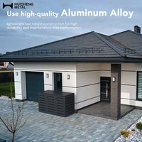 Bac de rangement en aluminium personnalisable à ouverture supérieure avec écran d'intimité, enceinte extérieure en métal durable, résistante à l'eau et à roulettes