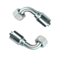 Conector Hembra JIC de 74 Grados, Tipo SE/VT, Estándar EATON, de Acero al Carbono Plateado, para Mangueras Hidráulicas, Nuevo