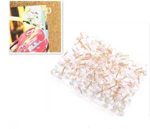 Goupilles de décoration transparente pour tableau en liège, 10 pièces, 9.5mm, lot d'affiches à tête ronde en plastique, épingles de cartes - Product Image 3