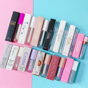 P-Lan Brand MOQ 100PCS Wholesale Gold Silver Holographic Foil Lip Gloss Boxes Packaging Private Labels Lip Gloss Custom Boxes