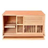 Cage à pigeons moderne en bois naturel, maison pour animaux, volière spacieuse pour salon avec fermeture à bouton