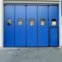 Sistema de Puertas Plegables Corredizas Tipo Acordeón, Modernas e Impermeables, Puertas Bi-Plegables de Aluminio con Doble Acristalamiento para Uso en Exteriores y Almacenes