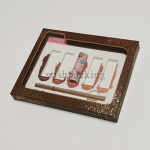 Tùy Chỉnh Mỹ Phẩm Son Môi Son Bóng Bút Kẻ Mắt Giấy Hộp Quà Tặng Với Cửa Sổ <span class=keywords><strong>EVA</strong></span> Khay Thích Hợp Cho Vòng Son Môi Bộ Mỹ Phẩm - Product Image 1