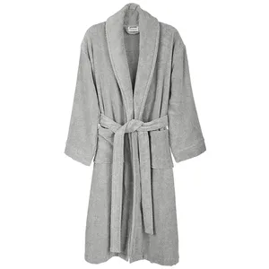 Robes de bain et pantoufles 100% coton biologique, peignoir de bain personnalisé, à motifs brodés, vente en gros, blanc, coton, poncho pour adulte