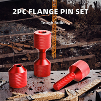 Ensemble de 2 goupilles d'alignement en aluminium de 1-1/8 pouce, arrangement ferme avec 2 trous, couleur noir/rouge