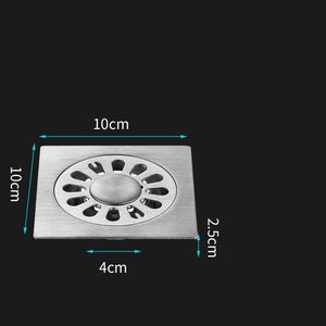 Desagüe de Piso Cuadrado de Acero Inoxidable, Tapa de Desagüe Antiolores y Anticongelante para Baño, Balcón, <span class=keywords><strong>Lavadora</strong></span>, Proyectos del Hogar - Product Image 1