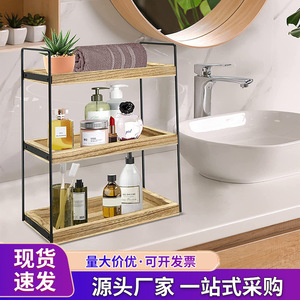 Wooden <b>Desktop</b> <b>Shelf</b> 3 Tier Freestanding Multi Purpose Storage Rack For Kitchen Bathroom Towels Spices Toiletries - Product Image 5