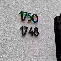 Enseigne personnalisée rétroéclairée par LED, étanche, en acier inoxydable, à fixer au mur, numéro de maison LED
