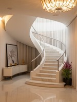 Escalier en spirale en béton préfabriqué, escalier courbé avec barres d'acier renforcées intégrées