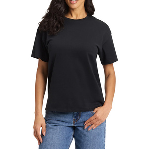 Tenue décontractée cool pour tous les jours, t-shirt court pour femme, idéal pour une utilisation confortable, avec une forme épurée et un style moderne. - Product Image 1