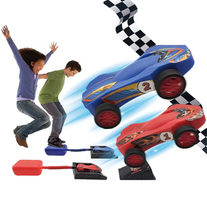 Jouets de sport d'extérieur 2 en 1 : Ensembles de lancement de fusées et de voitures de course avec pompe à pied, voitures en plastique, fusées en mousse et lanceurs à pompe à pied - Product Image 3
