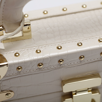 Mini-coffret à bijoux rectangulaire fait main pour femme, sac à main mini-coffret fait main