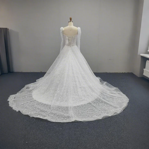 Jancember AJJ09 hermosos vestidos acampanados de encaje de manga larga para niñas - Product Image 4