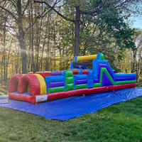 Parcours d'obstacles gonflable interactif et coloré de nouvelle conception pour adultes/enfants