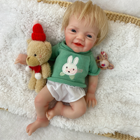 Poupée Reborn en silicone souple de petite taille, 30 cm, figurine artisanale, cheveux blonds, jouet compagnon pour enfants