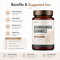 Complément Alimentaire Gommes d'Ashwagandha avec Magnésium, Vitamine D3, Zinc, L-Théanine, GABA, Sans Sucre, Format Pectine, Bien-être Quotidien