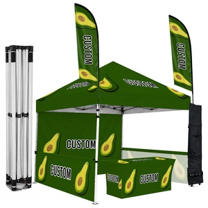 Tente promotionnelle extérieure de qualité supérieure 3x3m, logo imprimé sur mesure, toile Oxford 600D imperméable, auvent pliable, gazebo en aluminium robuste - Product Image 1