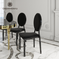 Chaises de banquet modernes noires à dossier haut en acier inoxydable pour hôtels, restaurants, mariages, événements et repas – Vente en gros