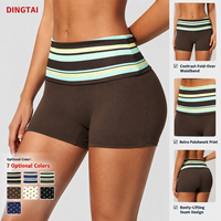 Shorts de sport Dingtai Scrunch Butt à contrôle du ventre moyen, color block, séchage rapide, extensibles dans quatre directions, en nylon et élasthanne, vêtements de fitness, personnalisables OEM