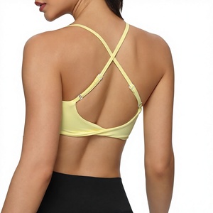 Sujetador Deportivo Europeo Americano para Fitness, con Tirantes Cruzados, Transpirable, de Alta Sujeción, 100% Nailon, Antichoque, para Correr y Yoga - Product Image 1