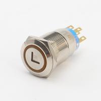 Bouton d'alimentation d'ordinateur éclairé par LED momentané 19 mm en métal pour PC, bouton poussoir de démarrage, bouton poussoir pour sonnette de porte, 3A PIN 220V
