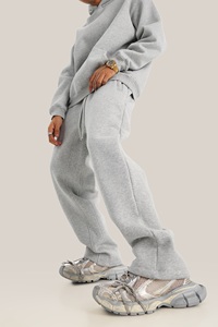 Pantalones de chándal con forro polar y capucha básica informal de otoño e invierno para hombre, traje deportivo de marca de moda americana