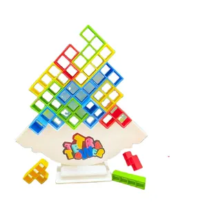 Children's rocking stacked high block toys desktop balance puzzle interactive games toys for boys and girls