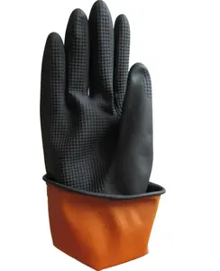 作業用滑り止め黒ラテックスゴム手袋安全手袋工業用ラテックス手袋FANCY中国工場メーカー