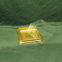 Barquette de cuisson jetable carrée transparente en PET de 9x9 cm, épaisseur 0,1 mm, résistante au four, pour gâteaux et desserts