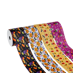 Sang trọng Halloween trang trí băng 2 inch truyền nhiệt <span class=keywords><strong>Skull</strong></span> in Grosgrain <span class=keywords><strong>Ribbon</strong></span> cho Đảng trang trí phòng Quà Tặng đóng gói - Product Image 1