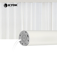 KYOK Batterie ultra basse consommation Commande vocale Wifi Tringles à rideaux électroniques en aluminium double avec télécommande