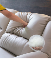 Canapé d'angle moderne Ferly Capsule en cuir fonctionnel avec fonction de relaxation pour salon