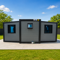 Maison conteneur extensible grise de 20 pieds, moderne, certifiée CE, étanche – Solution de construction préfabriquée industrielle en vrac pour grands projets