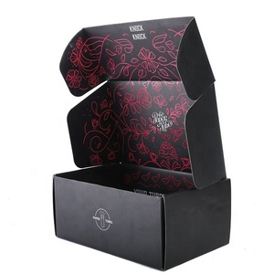 Black Print Corrugated Cardboard Mailing Box Luxury Gift Folding Box