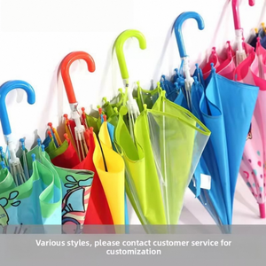 <span class=keywords><strong>Parapluie</strong></span> droit pour enfants avec logo personnalisé, sûr et rond, avec baleines en fibre de verre résistantes au vent, imperméable en PVC et protection UV, idéal pour les cadeaux - Product Image 2