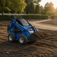 Mini Skid Steer Loader Beroda S460 untuk Pembersihan Salju di Halaman dan Jalan Masuk, Bucket 1050mm, 2 Silinder, EPA EURO5, Kompak